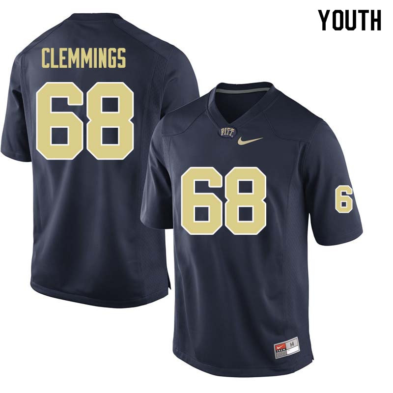 Youth #68 T.J. Clemmings Pittsburgh Panthers College Football Jerseys Sale-Navy